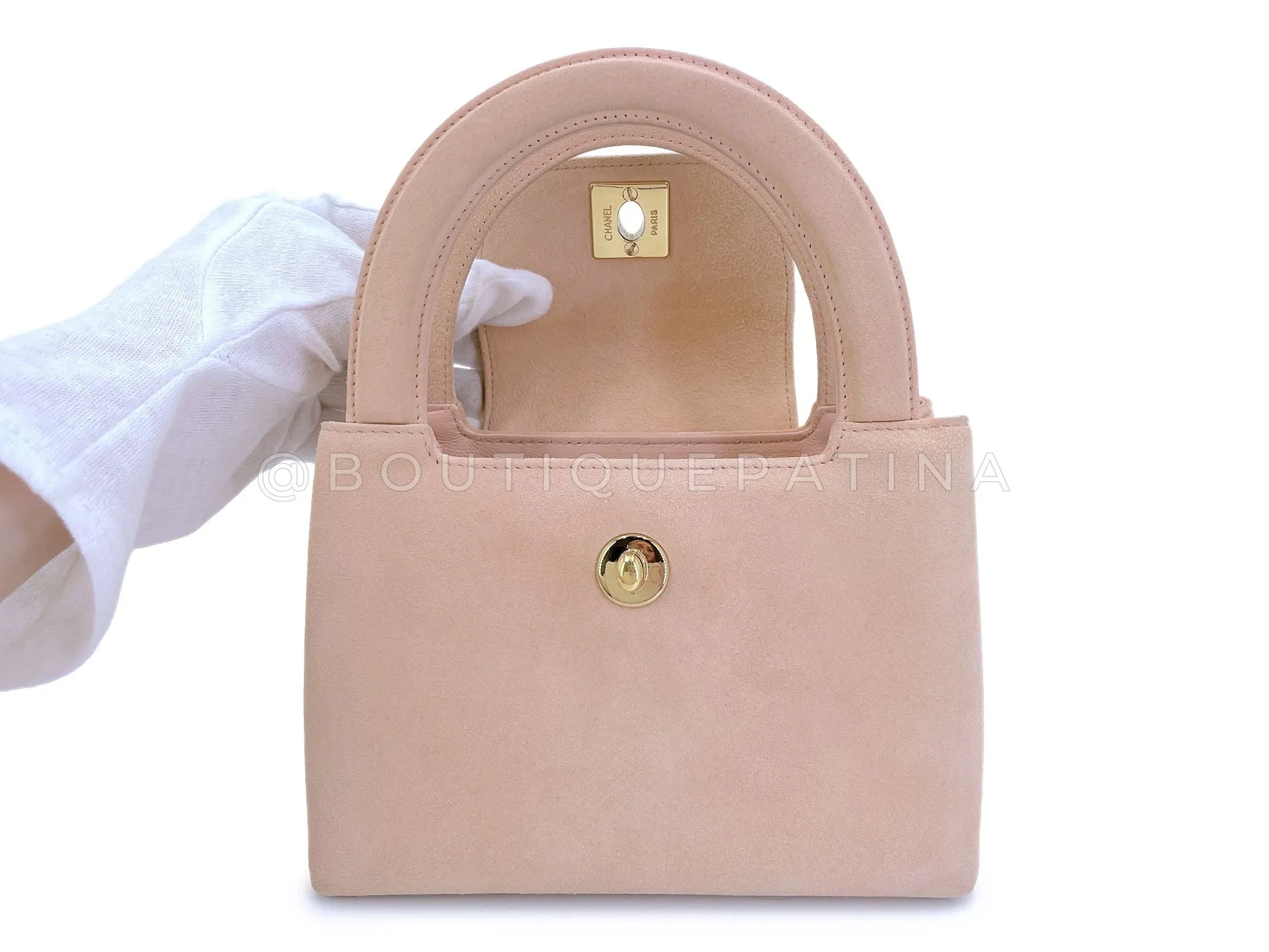 Chanel 1998 Vintage Pale Pink Mini Kelly Evening Bag 5FS