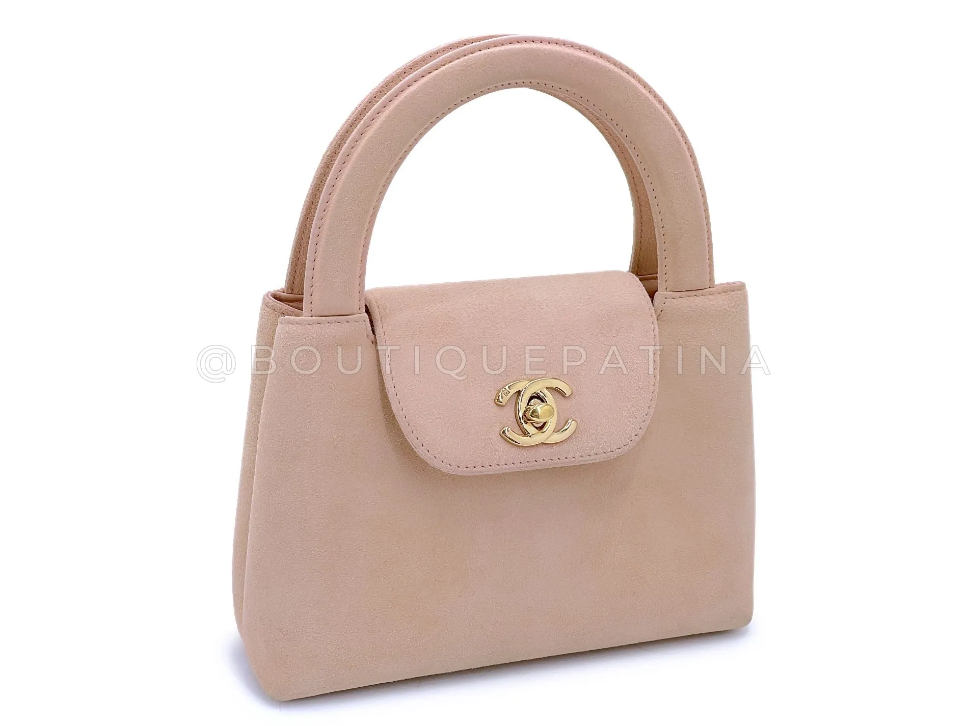 Chanel 1998 Vintage Pale Pink Mini Kelly Evening Bag 5FS