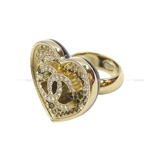 CHANEL ring Rhinestone Coco mark Gradation Champagne Gold HW[BRAND NEW][Authentic]