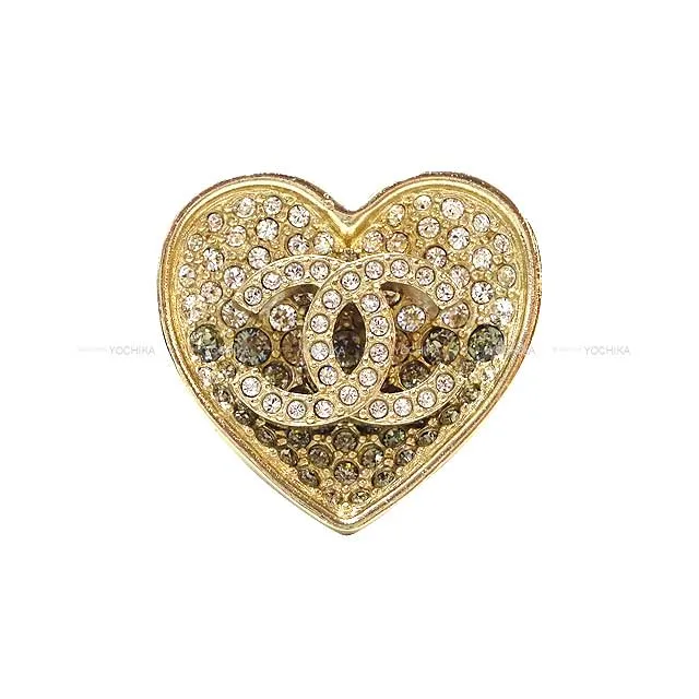 CHANEL ring Rhinestone Coco mark Gradation Champagne Gold HW[BRAND NEW][Authentic]