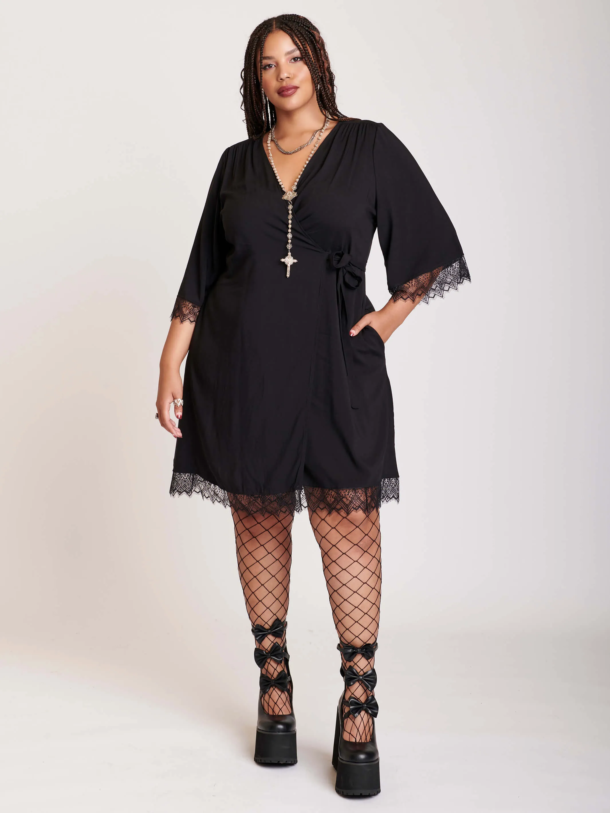 Chantilly Lace Wrap Dress