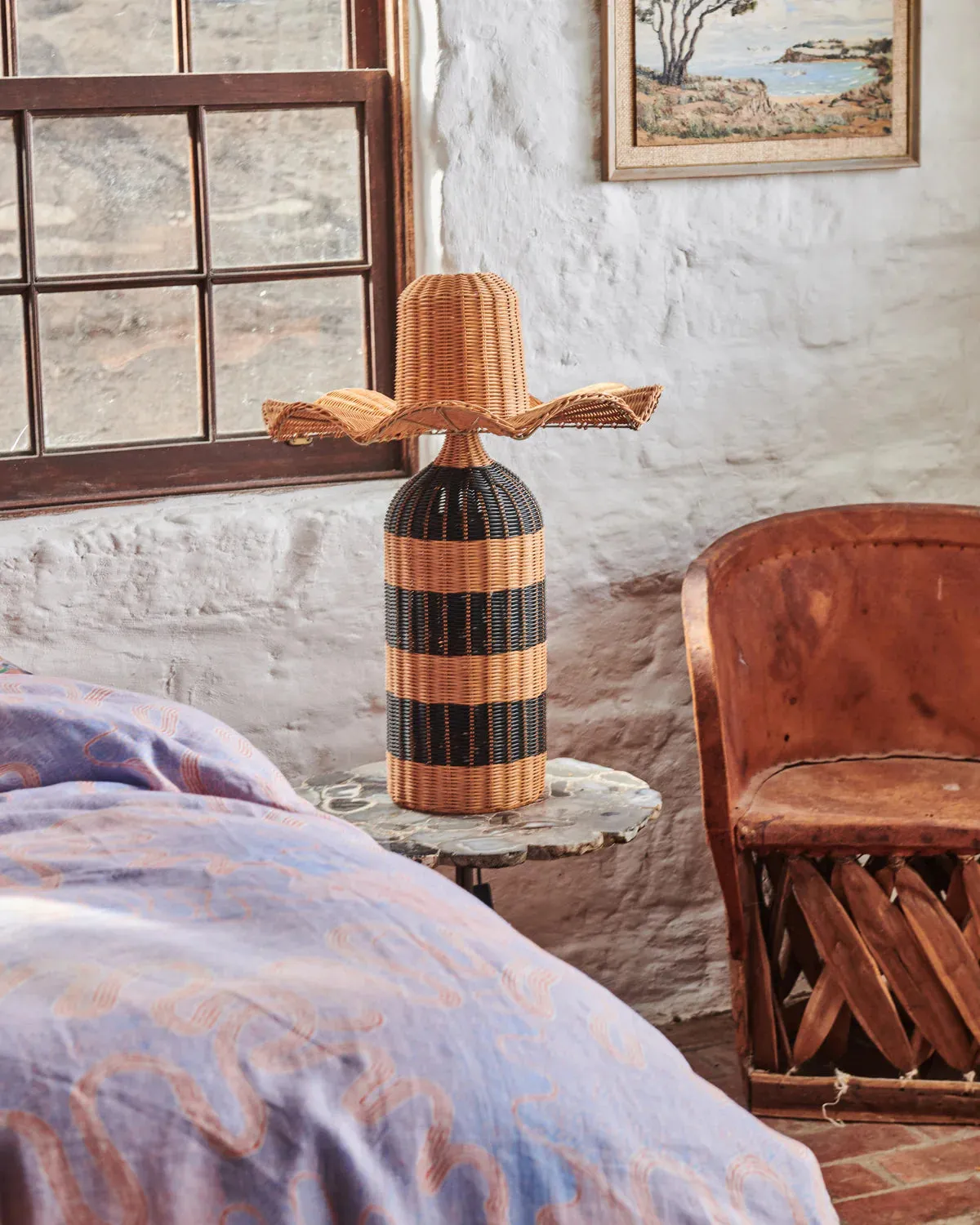 Charlie's Stripes Rattan Lamp