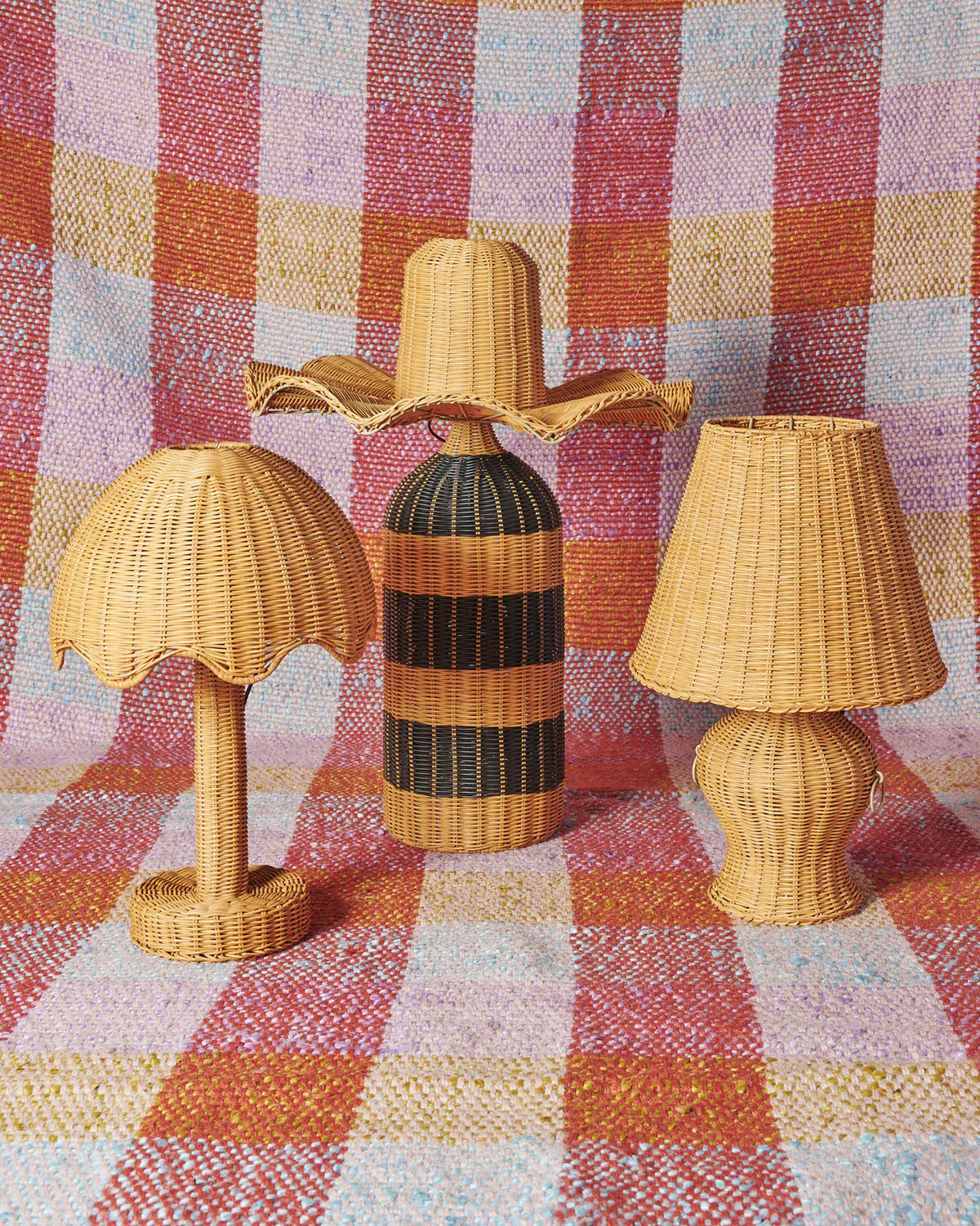 Charlie's Stripes Rattan Lamp