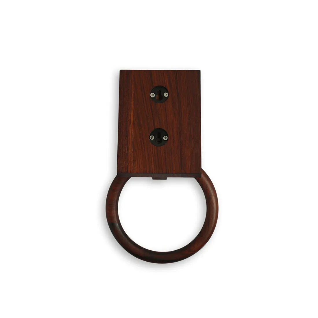 'Checkered Frame' Handcrafted Towel Ring Holder (Sheesham Wood)