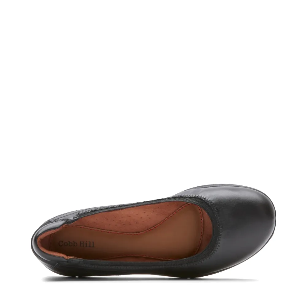 Cobb Hill by Rockport Women's Lidia Smooth Leather Ballet Flat (Black)