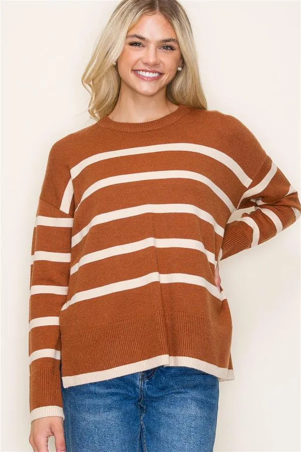 Coffee To Go Striped Sweaters - 3 Colors!