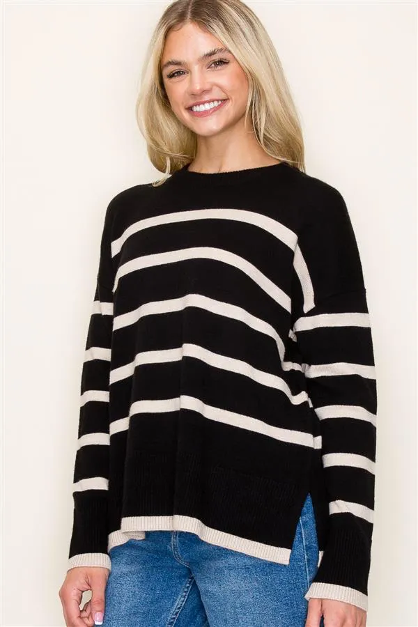 Coffee To Go Striped Sweaters - 3 Colors!