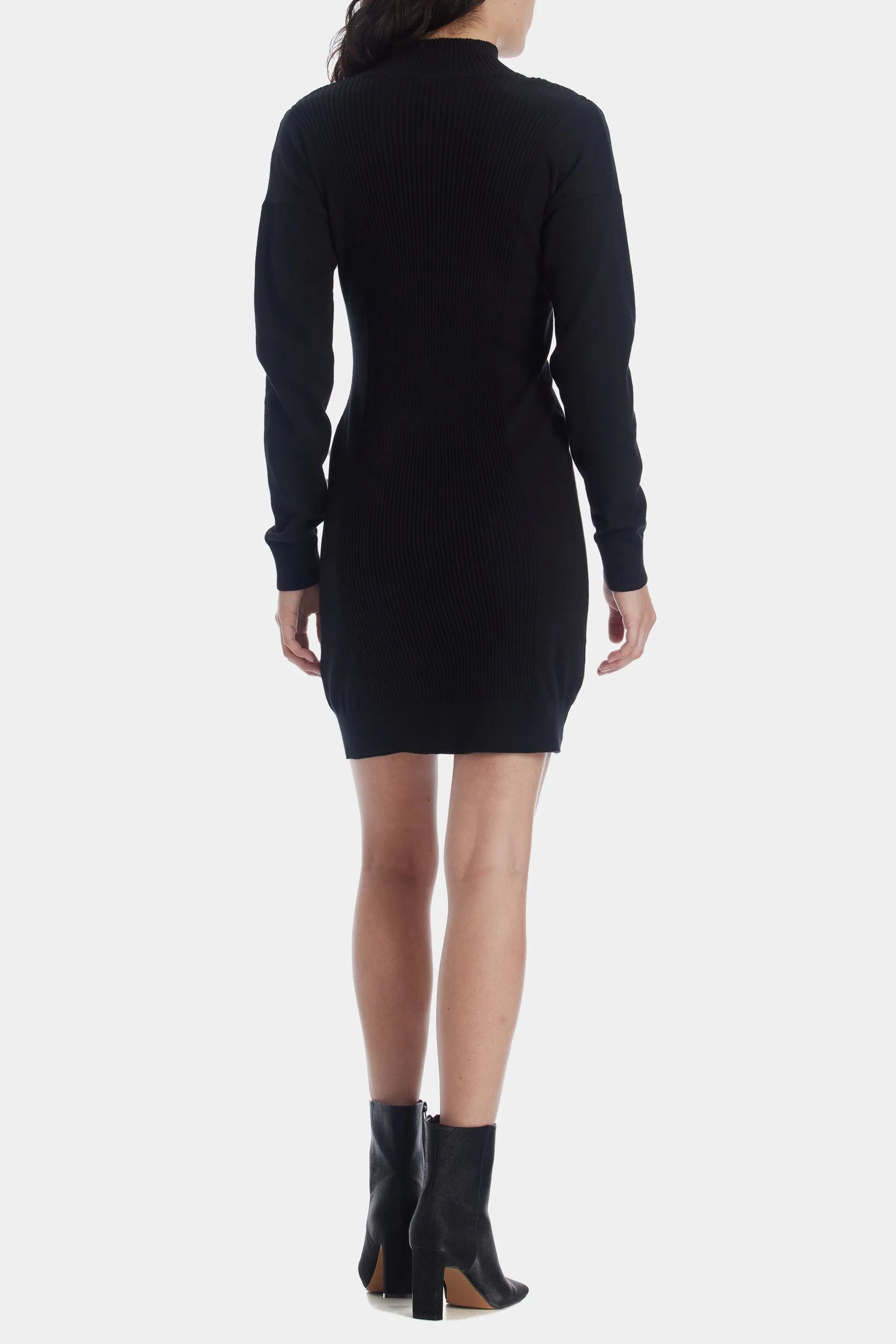 Cold Shoulder Mock Neck Dress