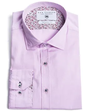 Contrast Slim Fit Spread Collar Shirt - Purple