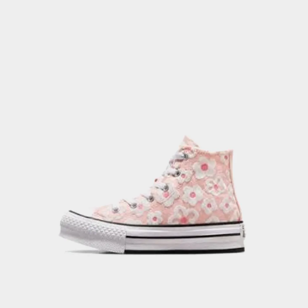 Converse Kids Chuck Taylor All Star Lift Platform Floral Embroidery Sneaker Pink/Multi _ 181058 _ Pink