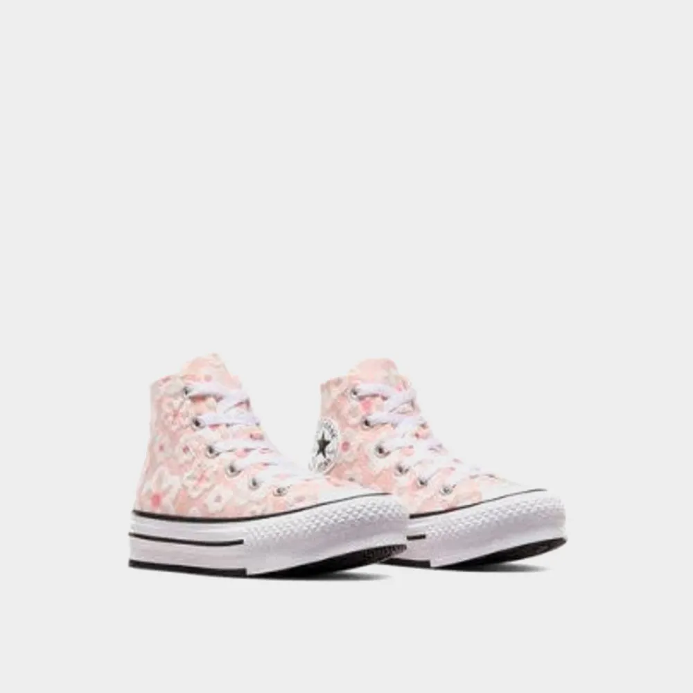 Converse Kids Chuck Taylor All Star Lift Platform Floral Embroidery Sneaker Pink/Multi _ 181058 _ Pink