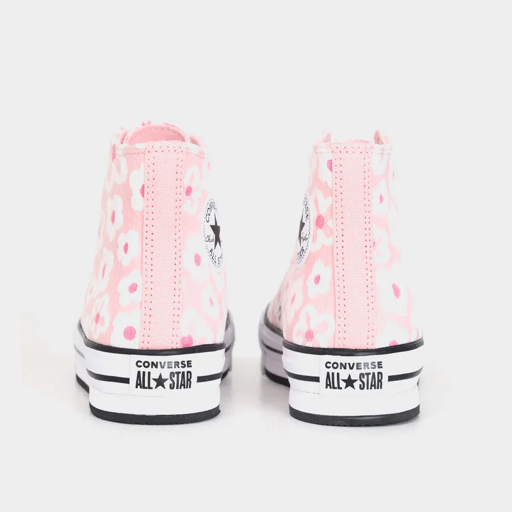 Converse Womens Chuck Taylor All Star Lift Platform Flower Embroidery Sneaker Pink/White _ 181078 _ Pink