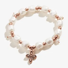 Cross Pearl Stretch Bracelet