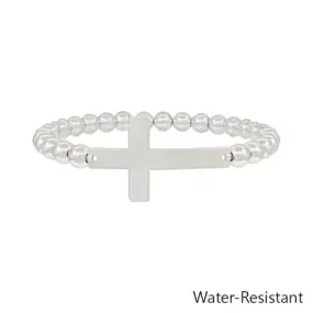 Cross Stretch Silver Bracelet