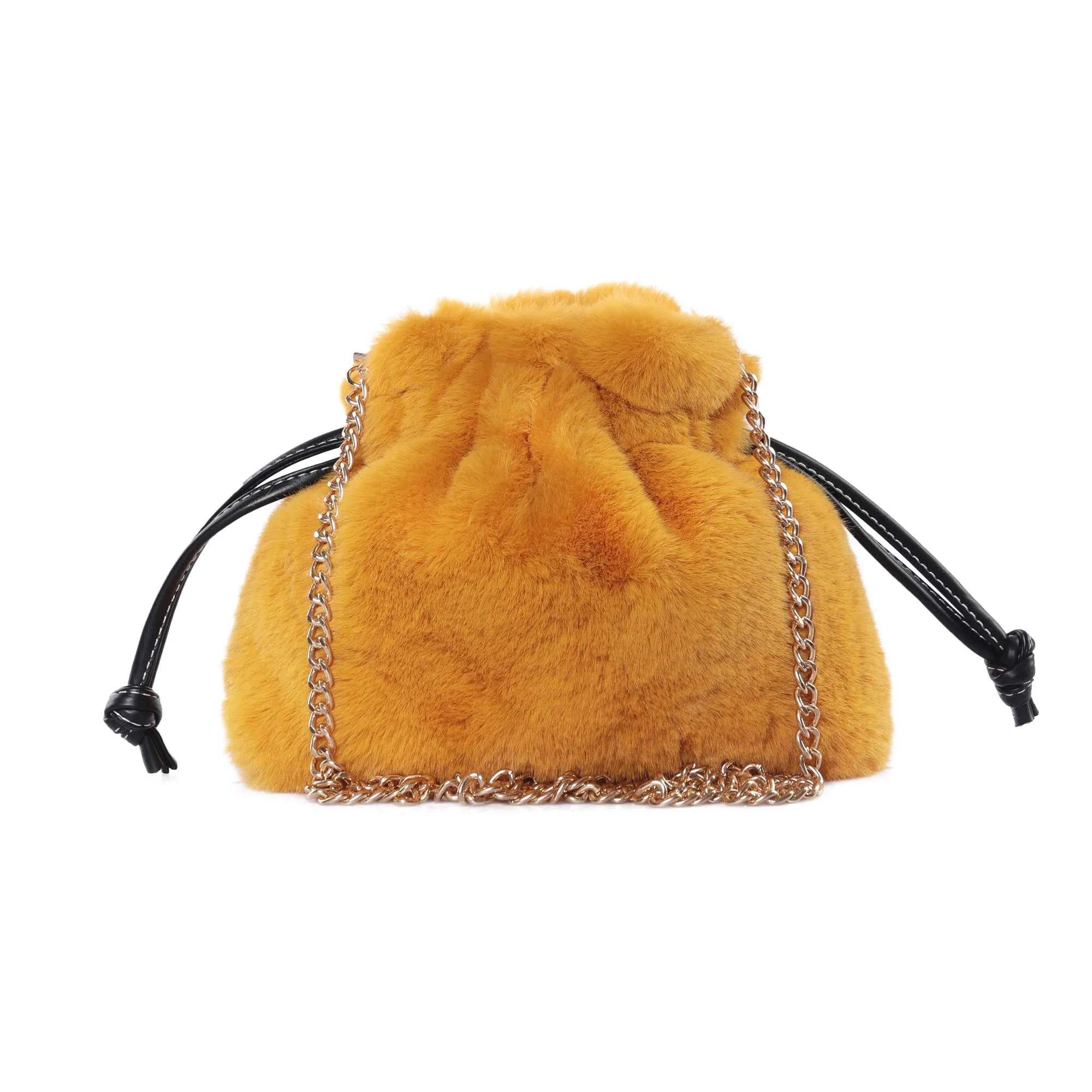 Crossbody Bags for Women Faux Fur Drawstring Satchel Purses and Handbags Fluffy Shoulder Bag for Girls