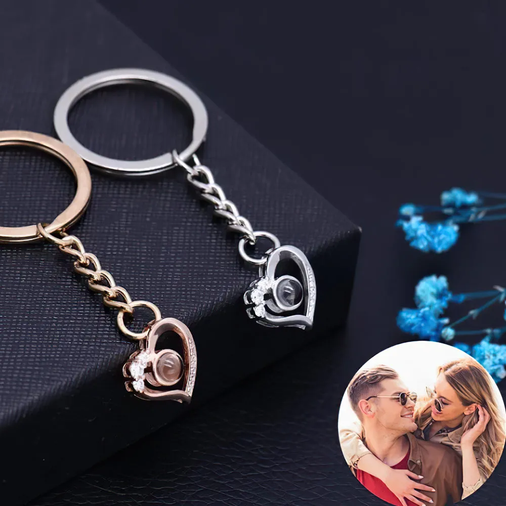 Custom Heart Shaped Projection Keychain