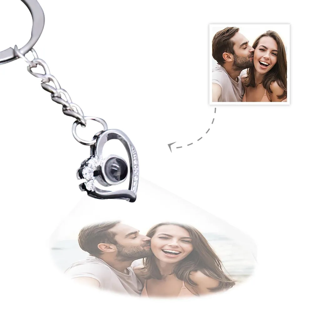 Custom Heart Shaped Projection Keychain