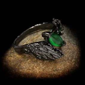 Dark Angel Wing Brass Gothic Ring