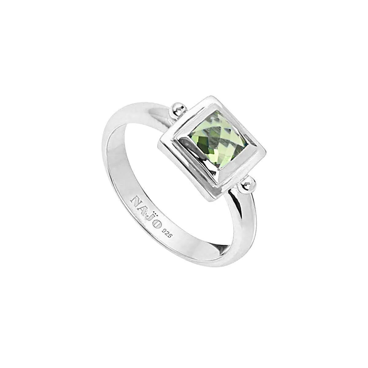 Desire Silver Square Peridot Ring