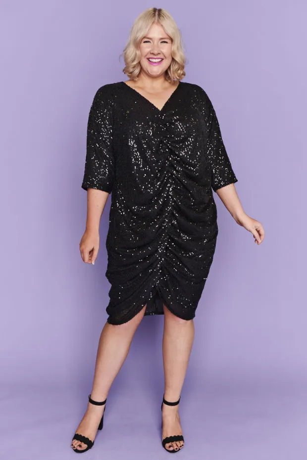 Endora Black Sequin Dress