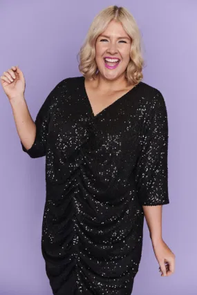 Endora Black Sequin Dress