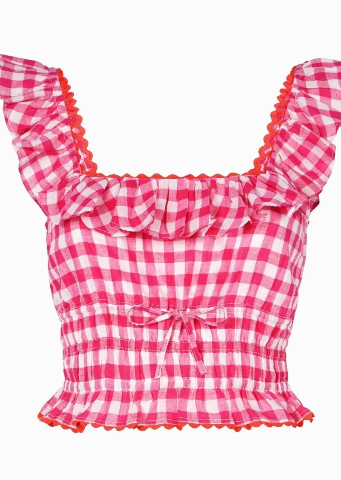 Etta Top in Raspberry Gingham