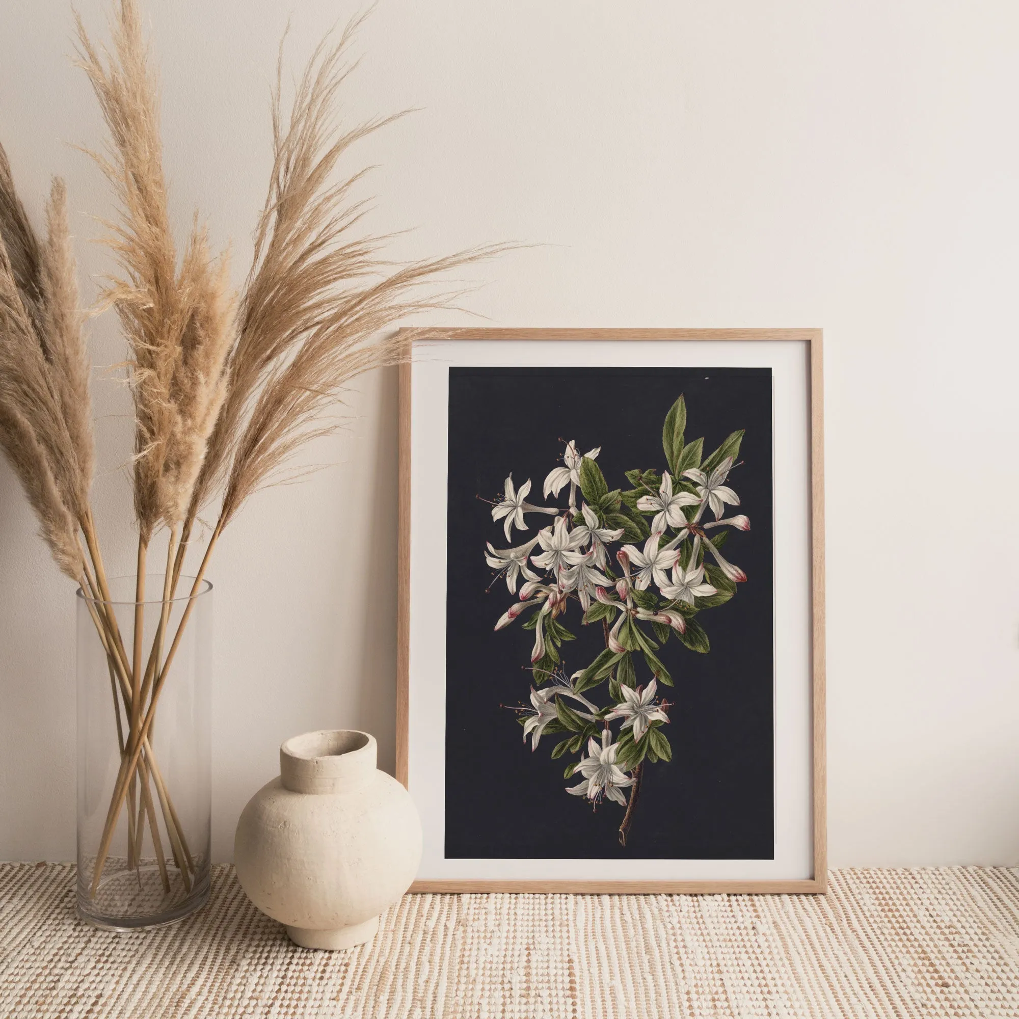 Flowers on Black 1 - Vintage Wall Art