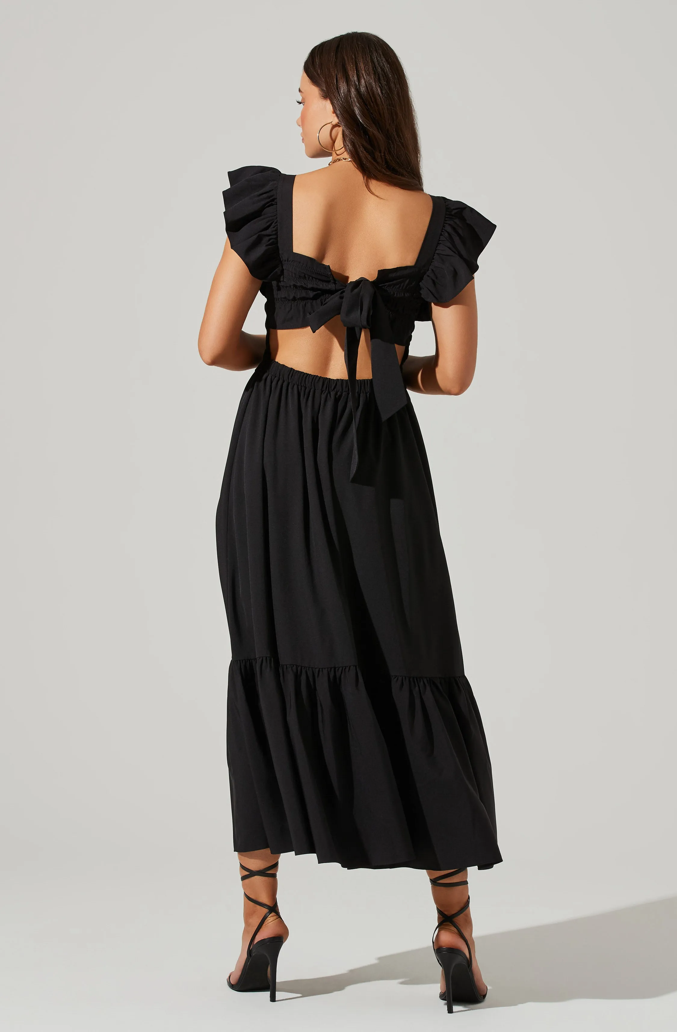 Flutter Sleeve Midi Dress