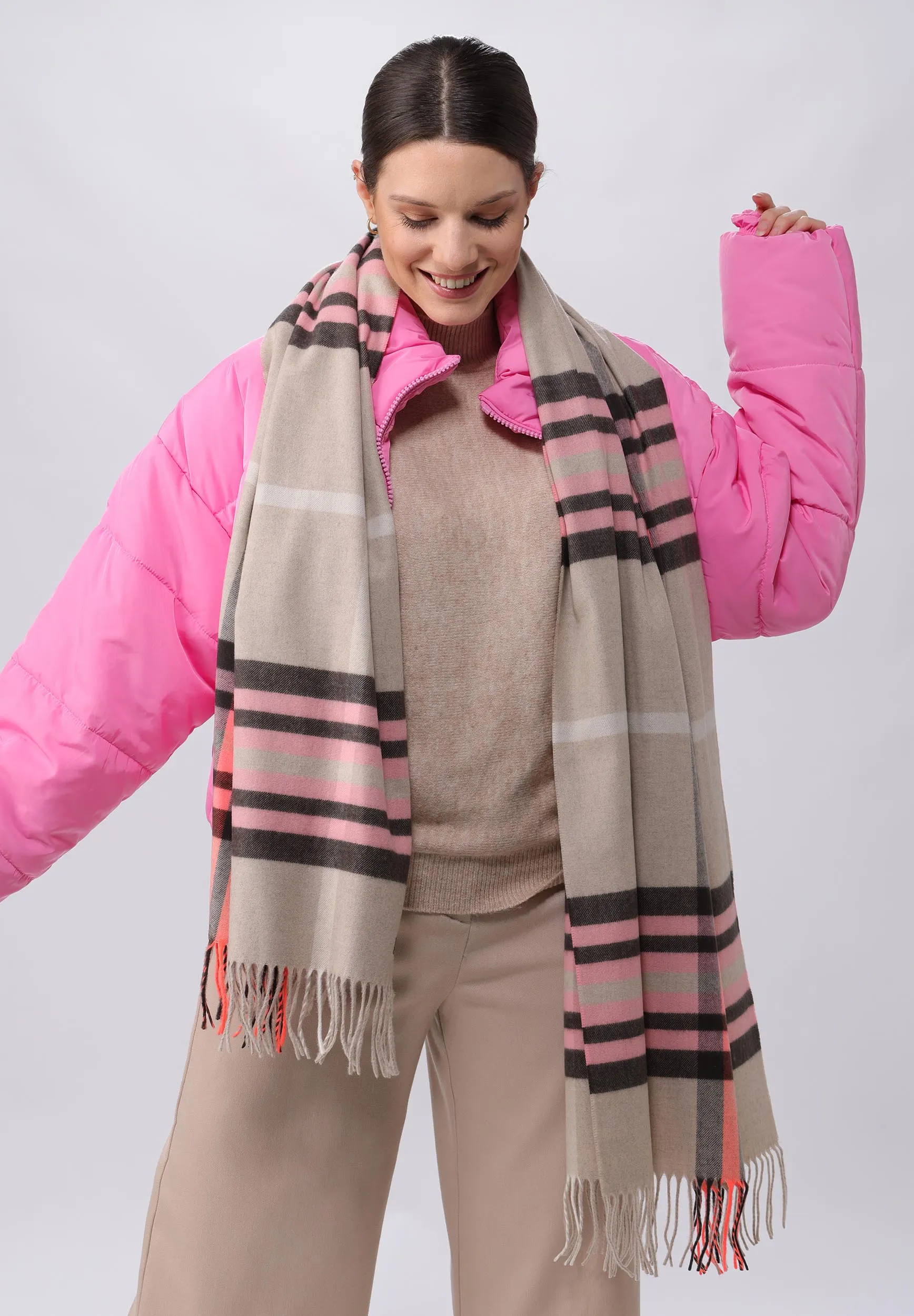 FRAAS Plaid Cashmink® Blanket-Scarf