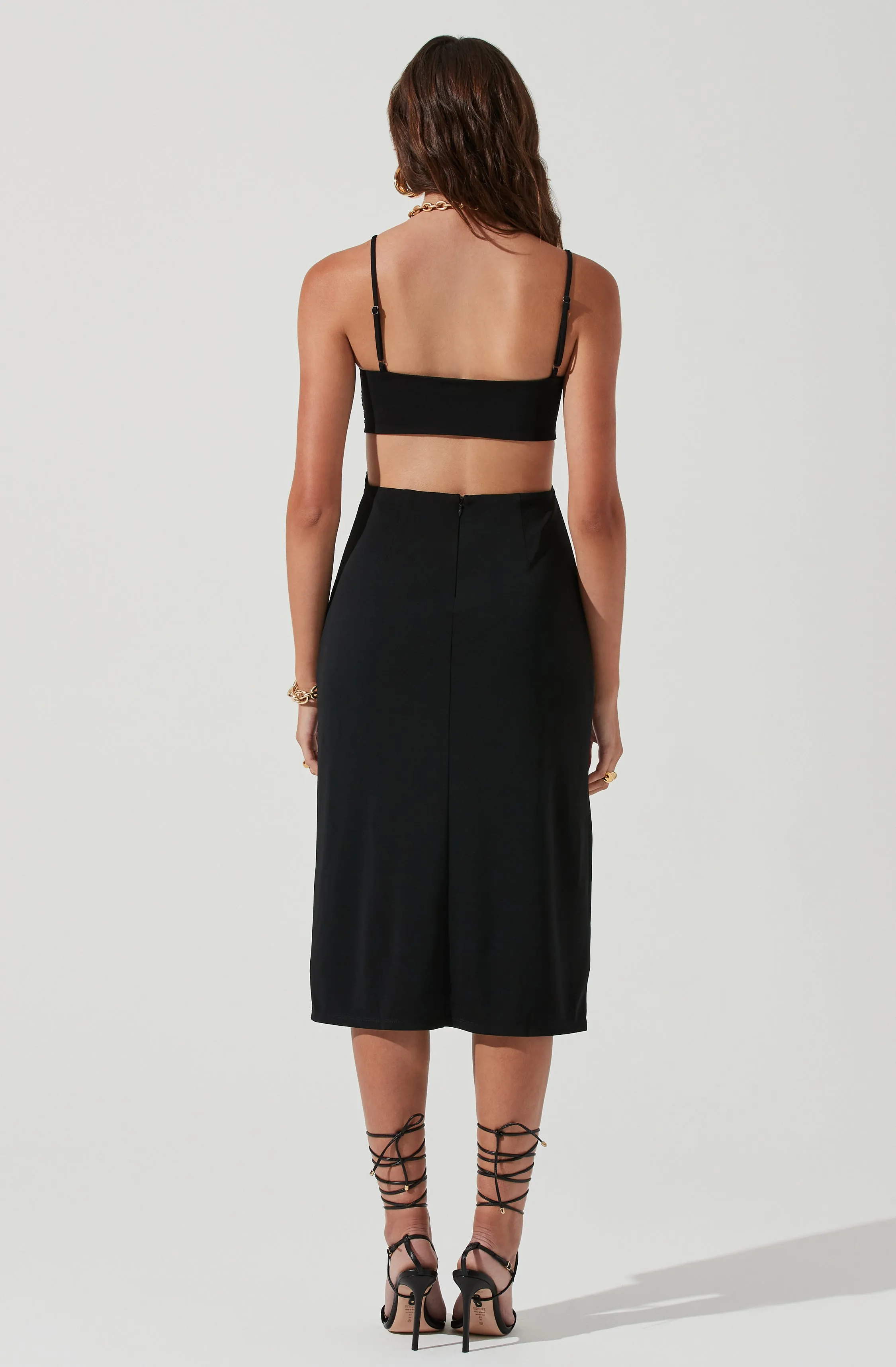 Geller Ruched Cutout Midi Dress