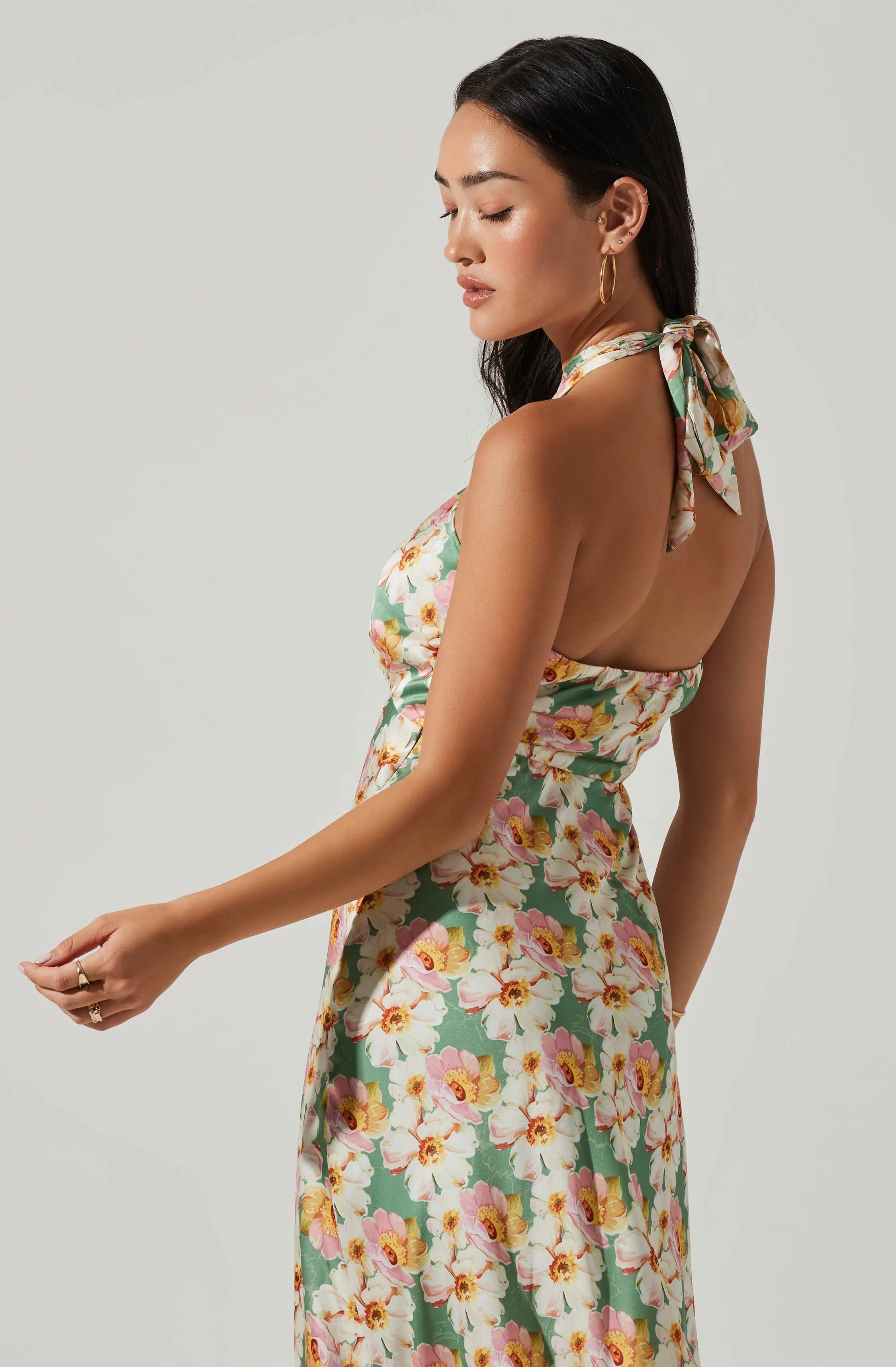 Giova Floral Halter Midi Dress