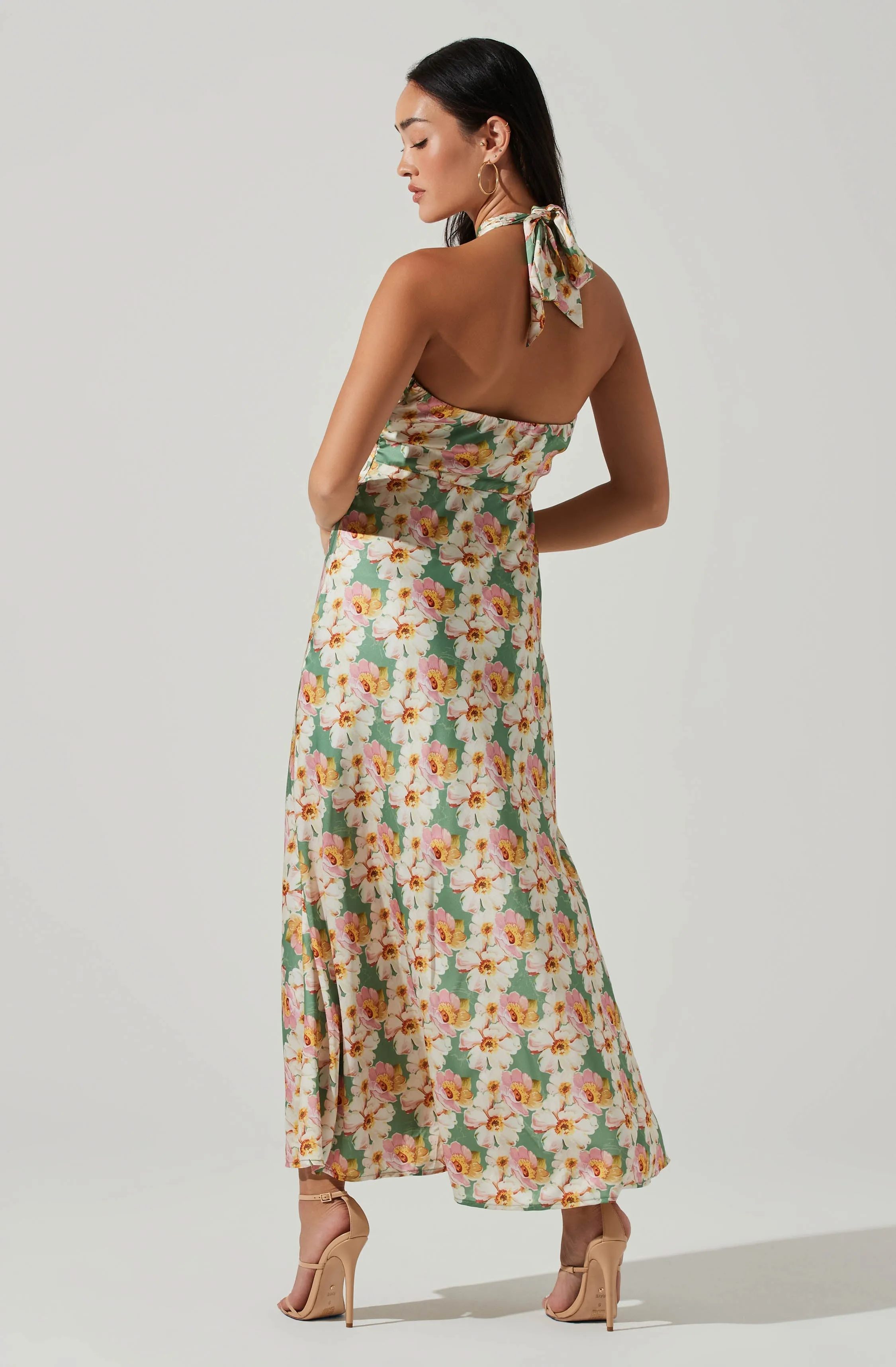 Giova Floral Halter Midi Dress