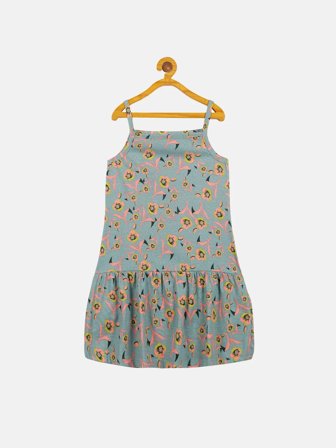 Girls Bottom Gathered Strap Dress