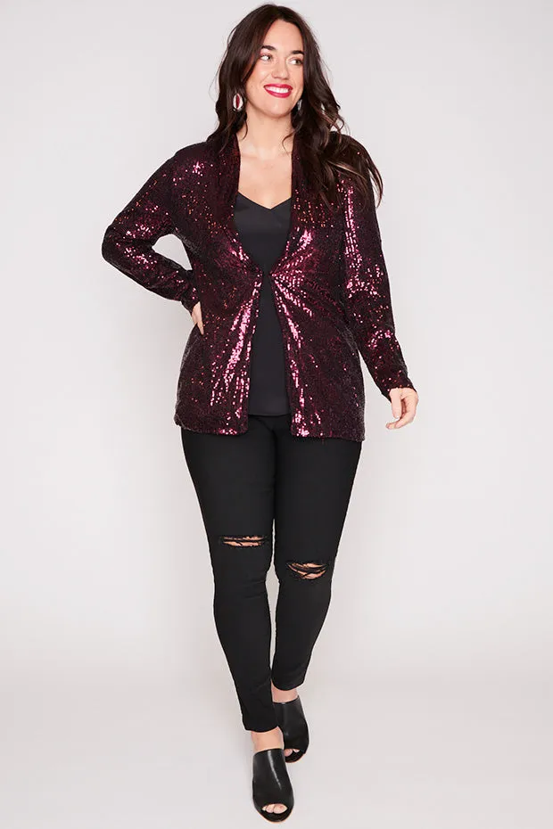 Glow Pink Sequin Blazer