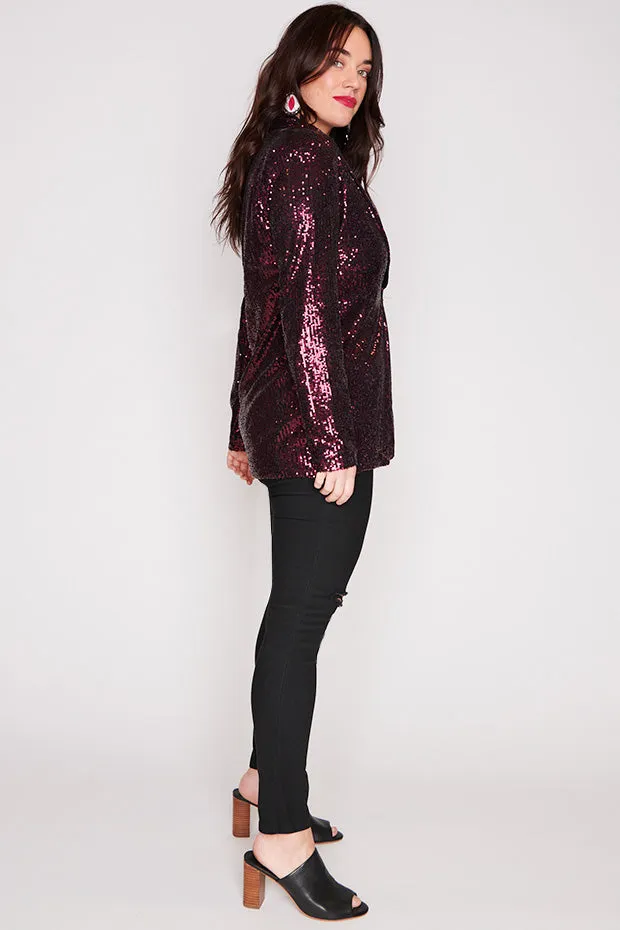 Glow Pink Sequin Blazer