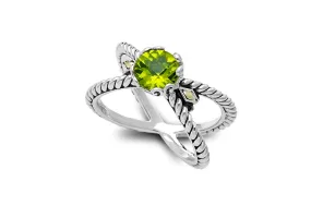 Glow "X" Ring- Peridot