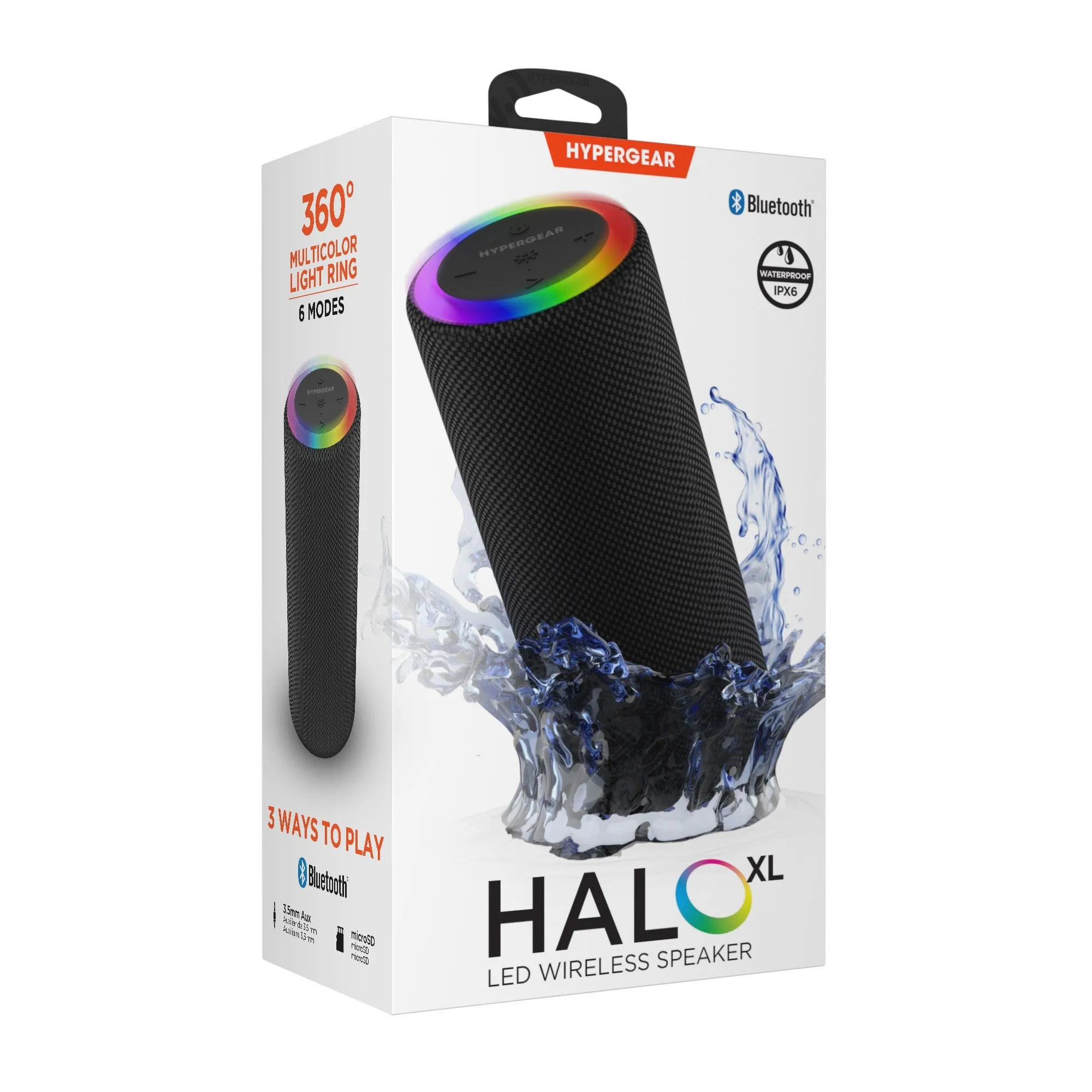 HyperGear Halo XL Wireless LED Speaker - Black - 15-12840