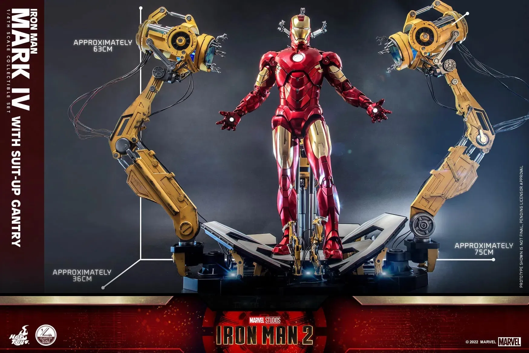 Iron Man: MKIV With Suit Up Gantry: Iron Man 2: Marvel: Quarter Scale: QS021