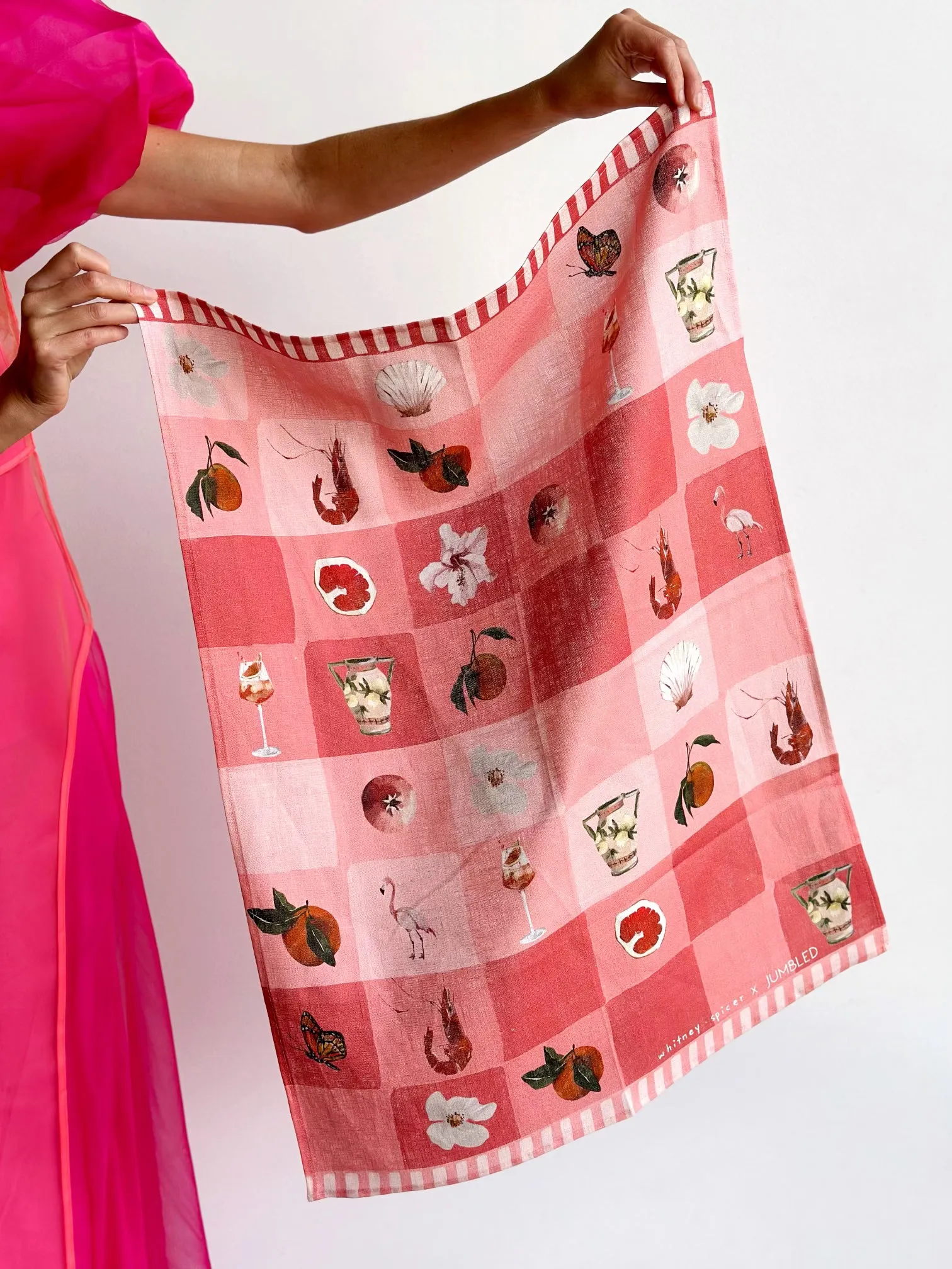 It's A Holiday Garden Linen Tea Towel