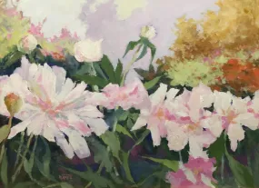 LIGHT PINK PEONES By William Ternes (1933 – 2014) - Painting of Flowers