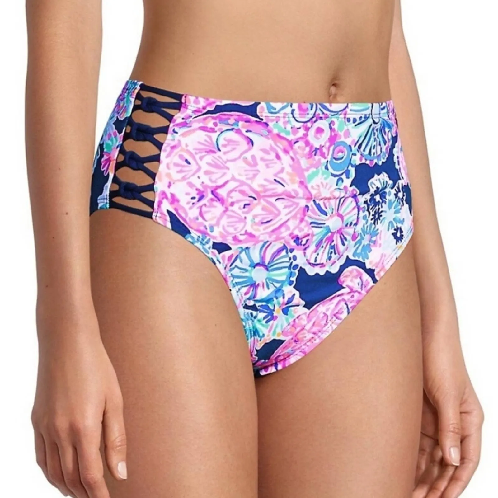 Lilly Pulitzer Rumy Bikini Swim Bottoms Navy Turtle Amazement