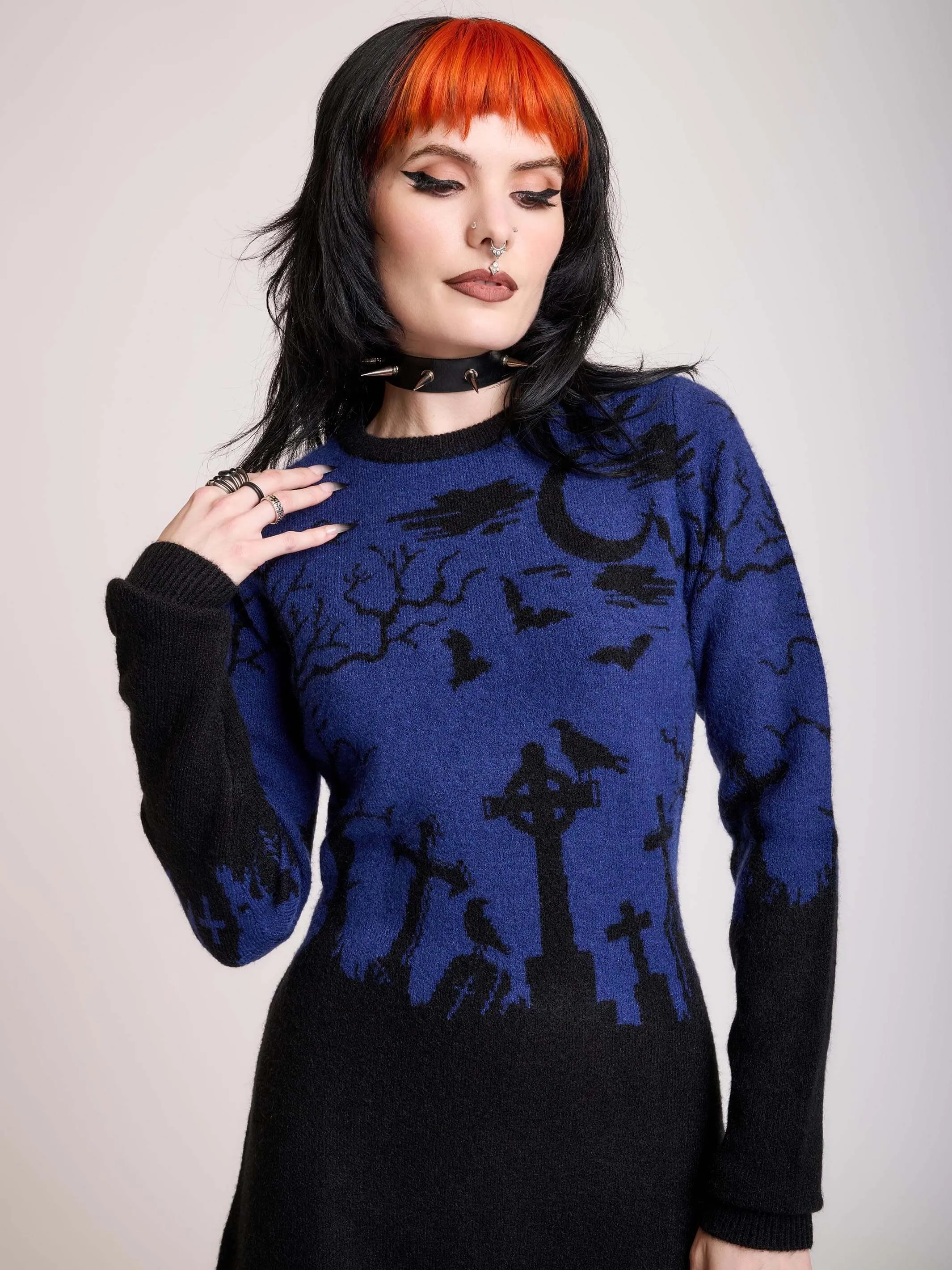 Midnight Cemetery Sweater Dress