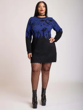 Midnight Cemetery Sweater Dress