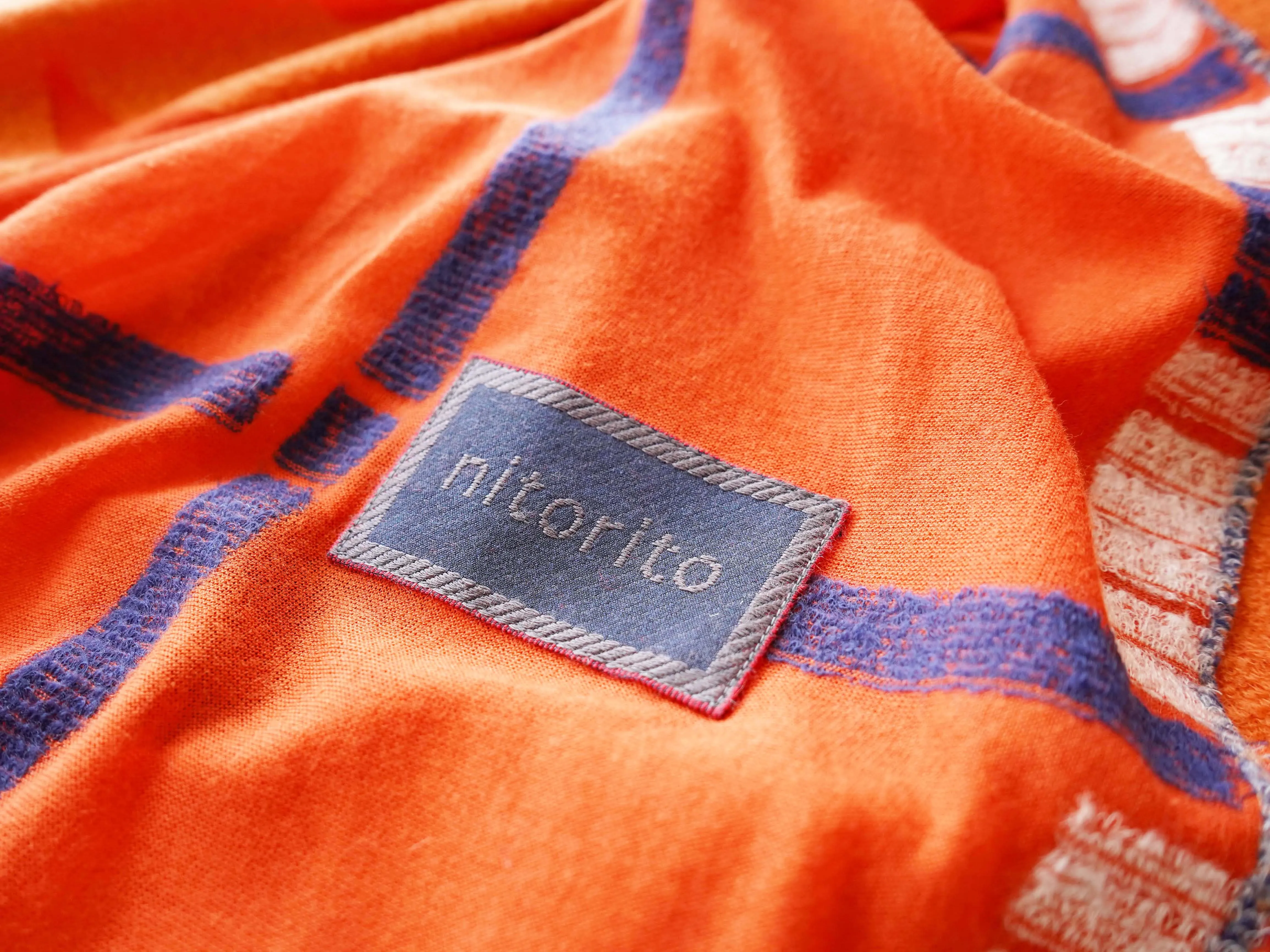 NITORITO | Scarf | Hanamaru - Navy / Orange