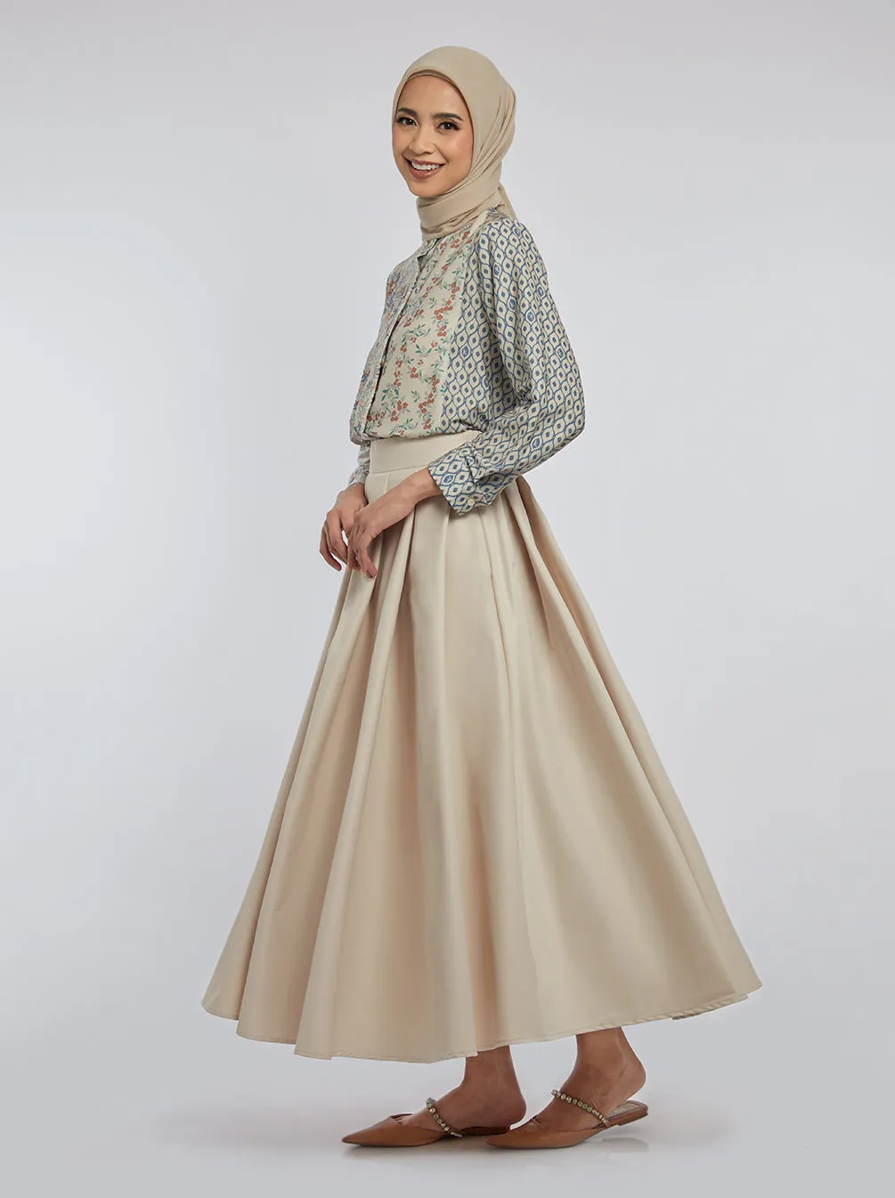 NURA SKIRT PLAIN CREME