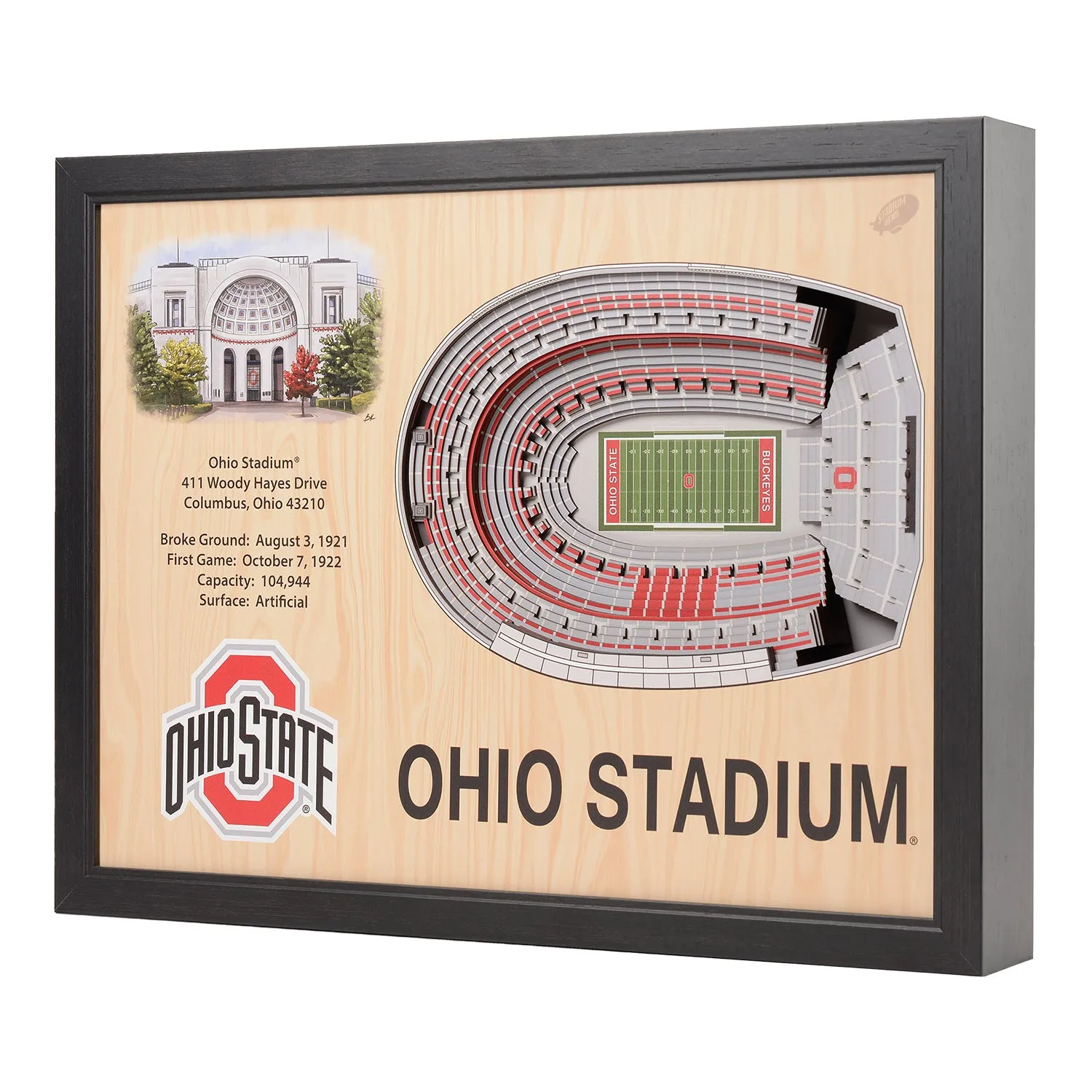 Ohio State Buckeyes 25-Layer Ohio Stadium View 3D Wall Art