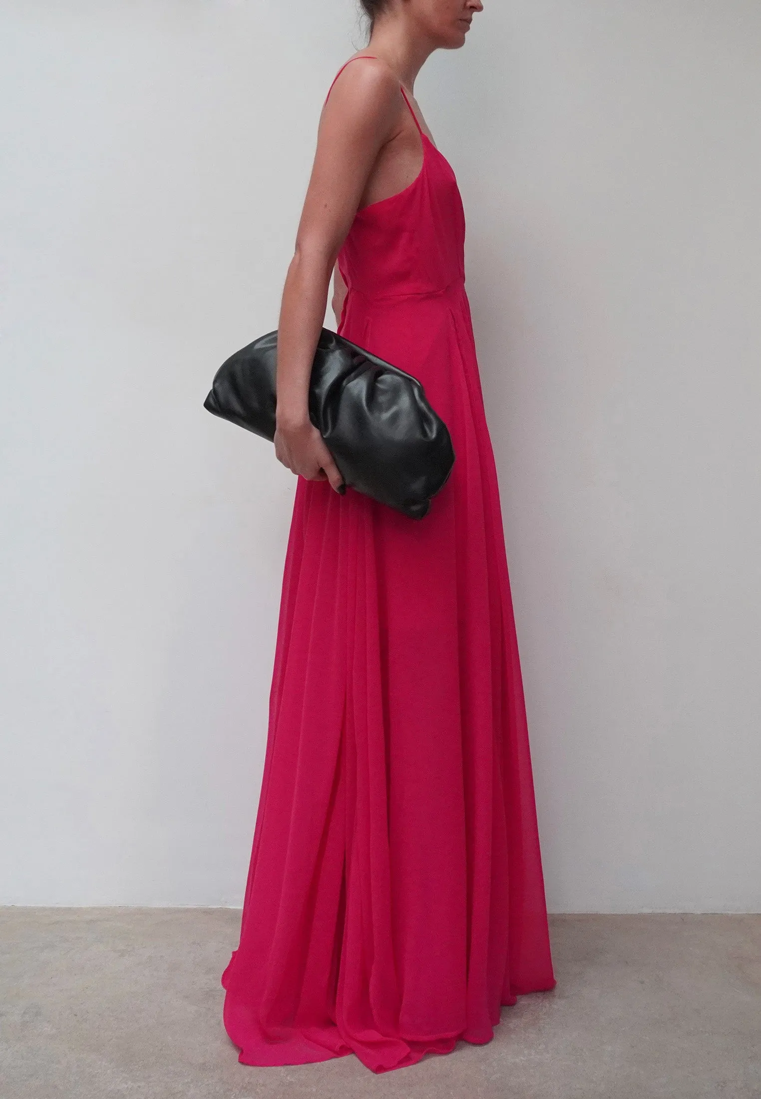 OLSEN MAXI DRESS HOT PINK