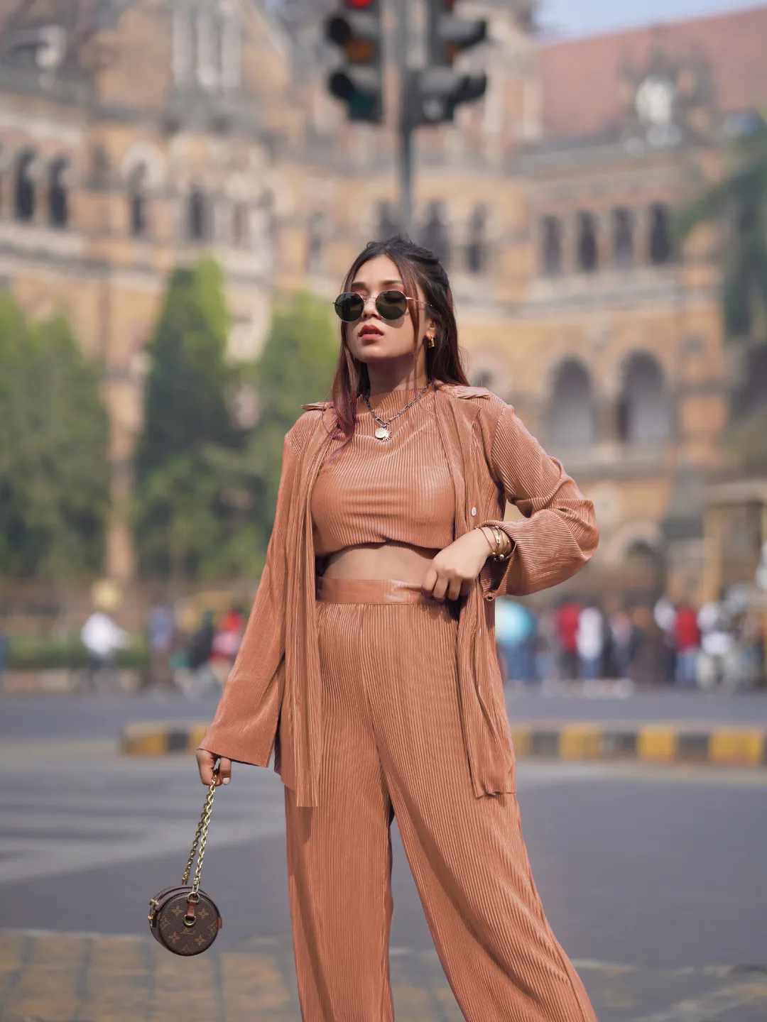 On the Go Two Piece Pleated Shirt & Pants Co-ord set