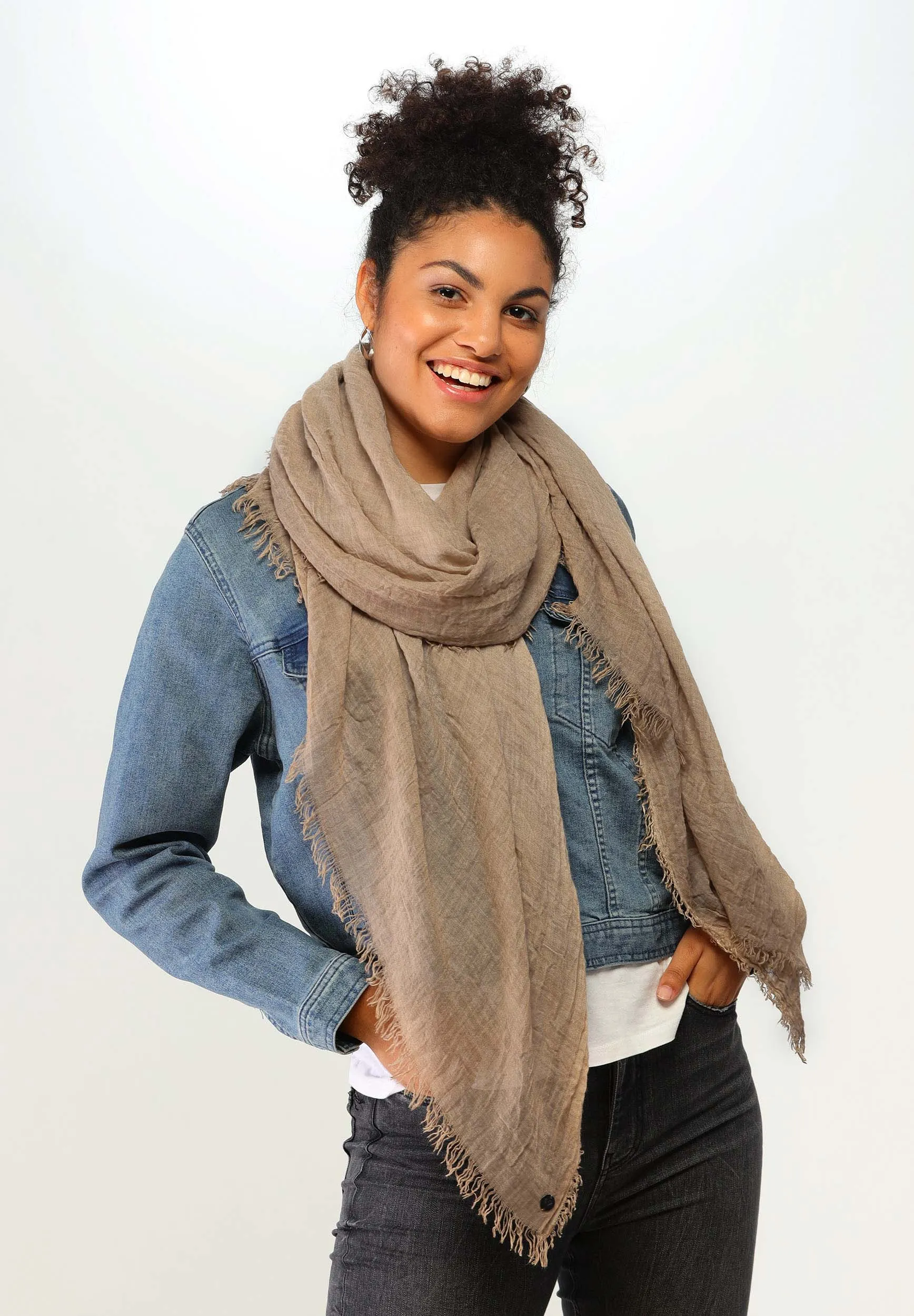 Optic Cold Dye Woven Wrap Scarf