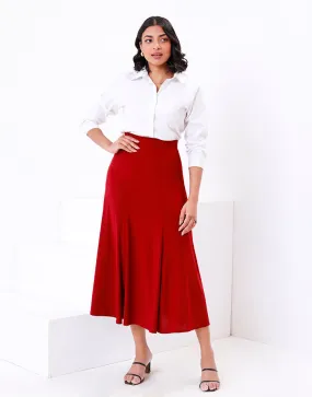 Plain Stretch 8 Pieces Skirt